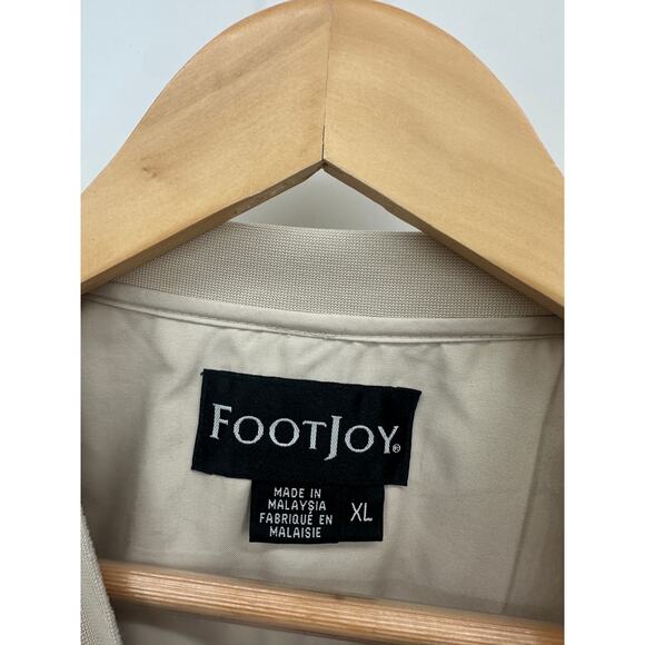 Footjoy Mens Pullover Windbreaker Size XL Tan Pockets Golf Casual Lightweight - Picture 7 of 10